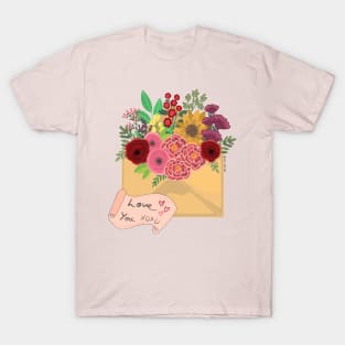 Love You floral mail T-Shirt